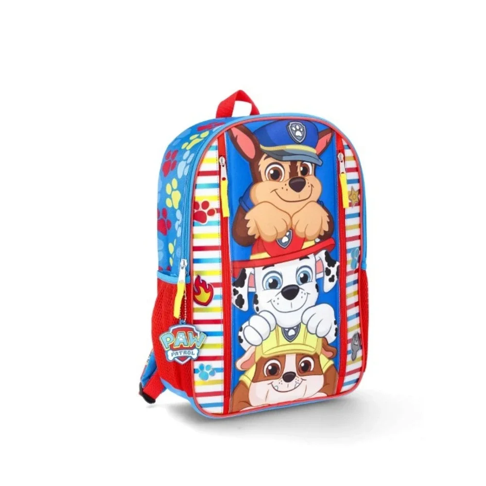 Paw Patrol Nickelodeon 17in‎ Kids Backpack Blue Striped Boys School Bag NWT